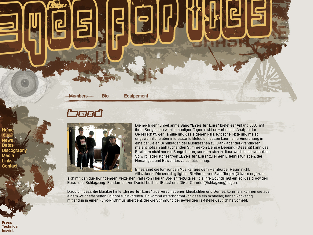 Bandhomepage Eyes for Lies Design